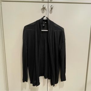 Black linen cardigan